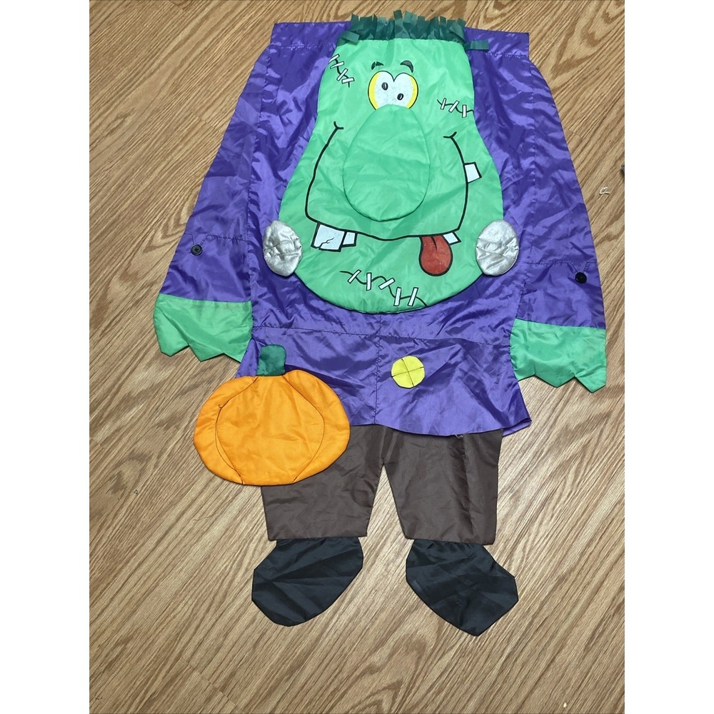 Outdoor House Flag Banner Sculpted Halloween Frankenstein Trick or Treat 30x42